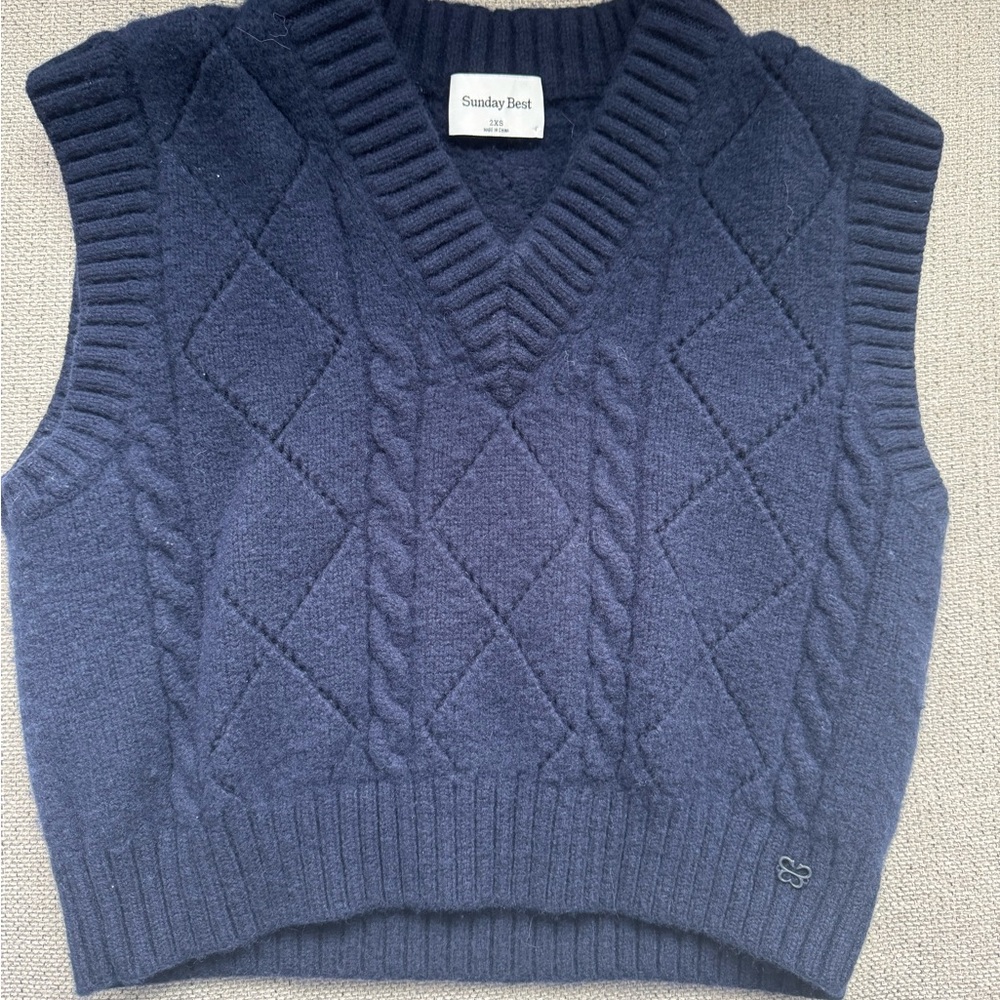 Sunday Best Dark Blue Knit Vest